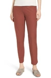Eileen Fisher Washable Crepe Slim-leg Ankle Pants, Regular & Petite In Russet