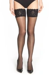 Wolford Touch 20 Denier Stayup Satin Thigh Highs In Black