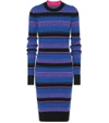 MAISON MARGIELA STRIPED WOOL MIDI DRESS,P00341745-1