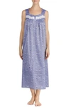 EILEEN WEST CHAMBRAY LONG NIGHTGOWN,E5219916