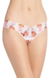 Hanky Panky Low-rise Printed Lace Thong In Multi