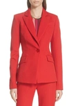 MILLY STRETCH CREPE FITTED BLAZER,211CE05575