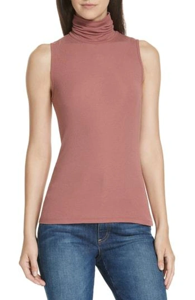 Theory 'wendel' Sleeveless Turtleneck Top In Antique Rose