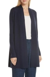 Eileen Fisher Ultrafine Merino Straight Long Cardigan In Midnight