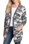 LUCKY BRAND BUTTON FRONT CAMO CARDIGAN,7W51772