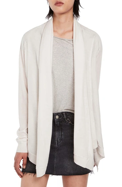Allsaints Ires Waterfall Cardigan In Chalk White