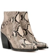 Chloé Rylee Snake-effect Leather Ankle Boots In Eternal Grey