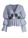 PETERSYN Randi Plaid Peplum Top