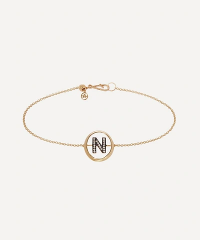 Annoushka 18ct Yellow Gold And Diamond Initial N Bracelet