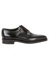John Lobb Hand-sewn Black Calf Leather Double Buckle Shoe In Black