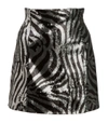 HALPERN Zebra Print Mini Skirt,2234770897714373992