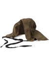 UMA WANG UMA WANG HOODED HAT - BROWN