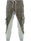 GREG LAUREN check fleece track pants