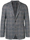 BAGNOLI SARTORIA NAPOLI BAGNOLI SARTORIA NAPOLI CHECKED FITTED BLAZER - GREY