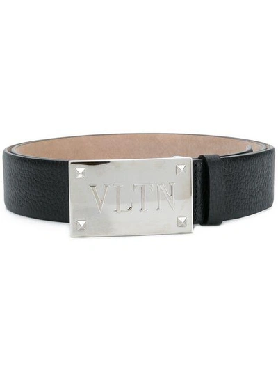 Valentino Garavani Vltn Rockstud-embellished Leather Belt In Black