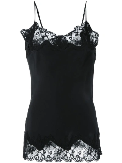 Gold Hawk Lace-trim Camisole Top In Black