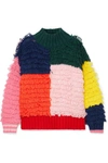 MIRA MIKATI COLOR-BLOCK LOOP-KNIT TURTLENECK SWEATER