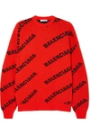 BALENCIAGA OVERSIZED INTARSIA WOOL-BLEND SWEATER