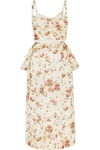 BROCK COLLECTION DAILEY FLORAL-PRINT COTTON-VOILE PEPLUM DRESS