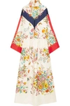 GUCCI Floral-print silk-twill maxi dress