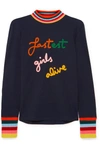 MIRA MIKATI WOOL-TRIMMED PRINTED COTTON-JERSEY TOP