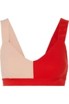 Vaara Elsa Two-tone Stretch Sports Bra In Red