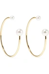 SOPHIE BILLE BRAHE BOUCLÉ KELLY 14-KARAT GOLD PEARL HOOP EARRINGS