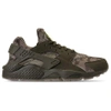 Nike Men's Air Huarache Run Camo Casual Shoes, Green In Green