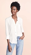 L'agence Ava Lace Cuff Button-up Blouse In Ivory