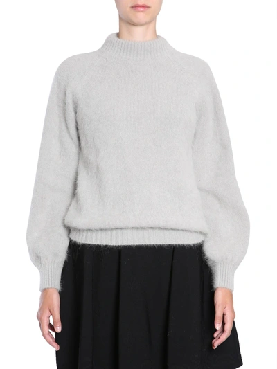 Alberta Ferretti Angora Knit Sweater In Grigio