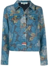 KENZO KENZO FLORAL PRINT DENIM JACKET - BLUE