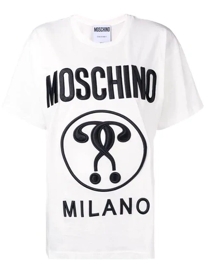 Moschino Front Logo Patchwork T-shirt - White