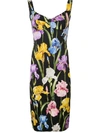 DOLCE & GABBANA IRIS PRINT BUSTIER DRESS