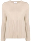 ALLUDE ALLUDE RIBBED KNIT TOP - NEUTRALS