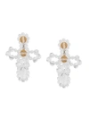 SIMONE ROCHA CRYSTAL EMBELLISHED CROSS EARRINGS