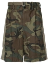 SACAI belted camouflage shorts