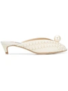 Jimmy Choo Samantha 35 Faux Pearl-embellished Mules In White