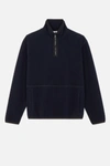 AMI ALEXANDRE MATTIUSSI HALF ZIPPED SWEATSHIRT,H18J01323212813410