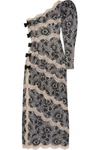 ALESSANDRA RICH ONE-SHOULDER LACE GOWN,GB 4897710076671274