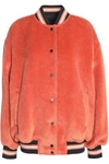 BRUNELLO CUCINELLI WOMAN CASHMERE-FELT BOMBER JACKET PAPAYA,GB 1016843419821726