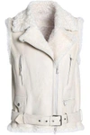 BRUNELLO CUCINELLI BRUNELLO CUCINELLI WOMAN BELTED SHEARLING waistcoat IVORY,3074457345619210760