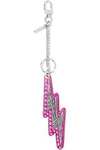 MARC JACOBS MARC JACOBS WOMAN EMBELLISHED SNAKE-EFFECT LEATHER KEYCHAIN FUCHSIA,3074457345619303204