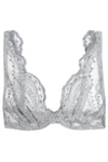 ID SARRIERI WOMAN EMBROIDERED TULLE SOFT-CUP BRA LIGHT GRAY,GB 1016843419918681