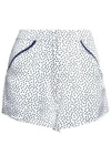 FLEUR DU MAL WOMAN POLKA-DOT SILK-SATIN PAJAMA SHORTS WHITE,GB 1016843419979889