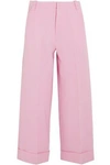 ROLAND MOURET ROLAND MOURET WOMAN REW CROPPED WOOL-CREPE WIDE-LEG PANTS BABY PINK,3074457345618981204