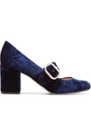 SAM EDELMAN SAM EDELMAN WOMAN CHESSIE VELVET MARY JANE PUMPS INDIGO,3074457345619092790