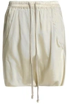 RICK OWENS WOMAN TWILL SHORTS ECRU,GB 3024088872825906