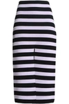 PROENZA SCHOULER PROENZA SCHOULER WOMAN STRIPED STRETCH-KNIT MIDI SKIRT LAVENDER,3074457345619146958