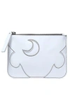 MCQ BY ALEXANDER MCQUEEN MCQ ALEXANDER MCQUEEN WOMAN EMBROIDERED LEATHER POUCH WHITE,3074457345619158776