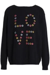 CHINTI & PARKER CHINTI AND PARKER WOMAN EYELET-EMBELLISHED COTTON SWEATER MIDNIGHT BLUE,3074457345619246159